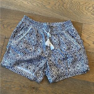 Women's Blue Patterned Shorts